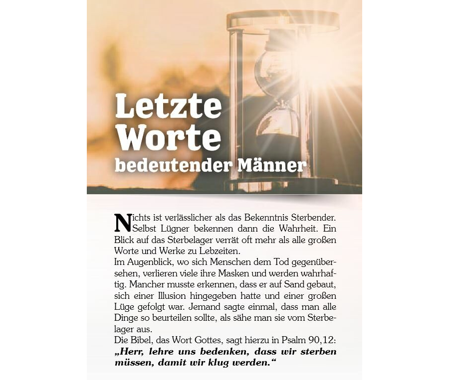 Letzte Worte bedeutender Männer