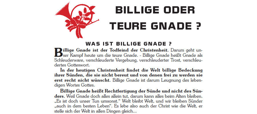 Billige oder teure Gnade?