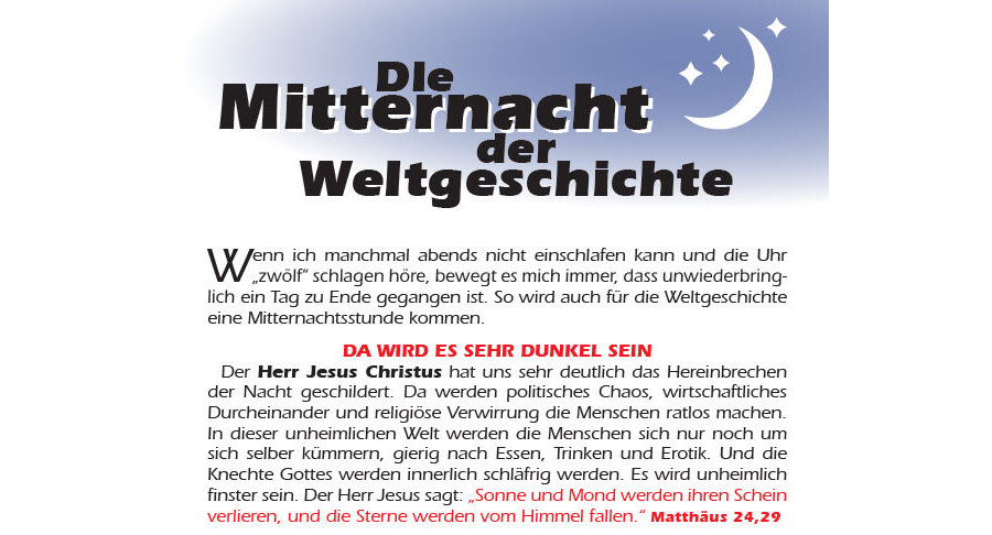Die Mitternacht der Weltgeschichte