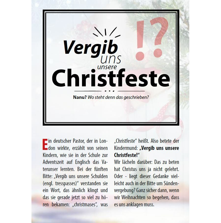 Vergib unsere Christfeste