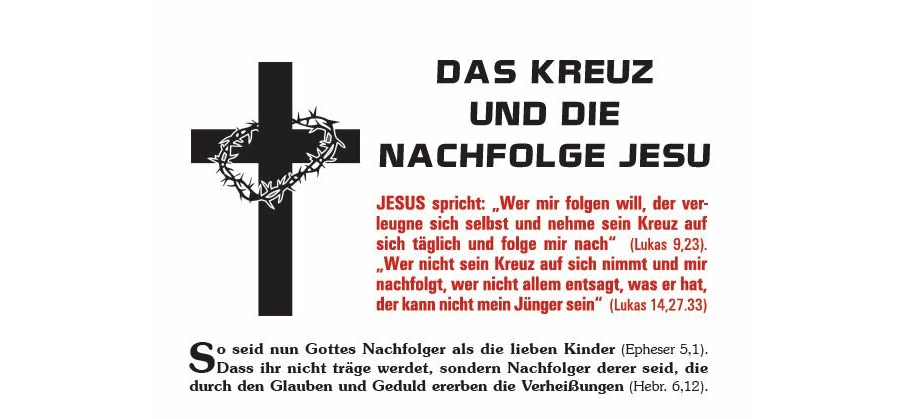 Das Kreuz und die Nachfolge Jesu