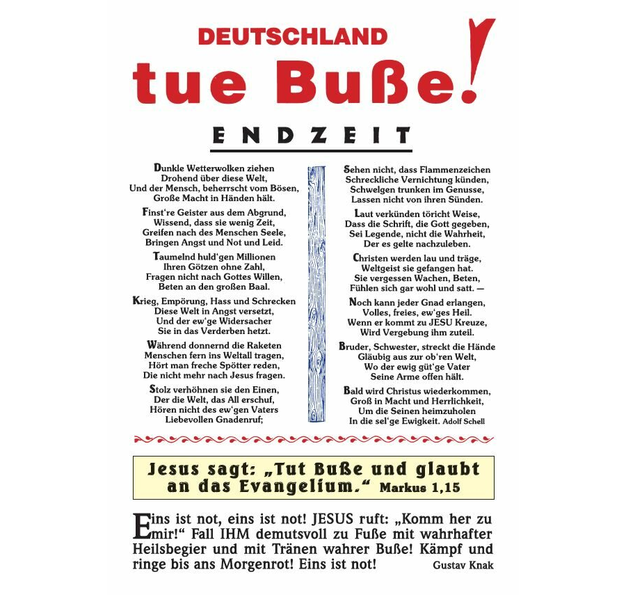 Deutschland, tue Buße!