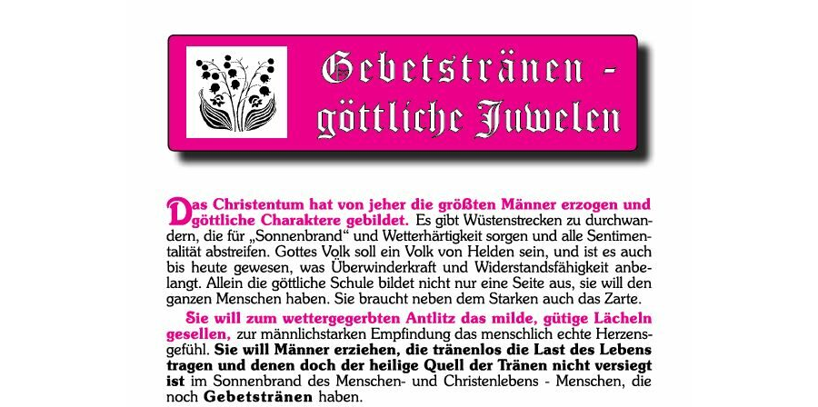 Gebetstränen - göttliche Juwelen