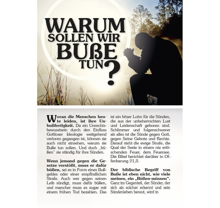 Warum sollen wir Buße tun?