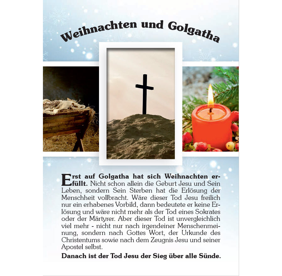 Weihnachten und Golgatha