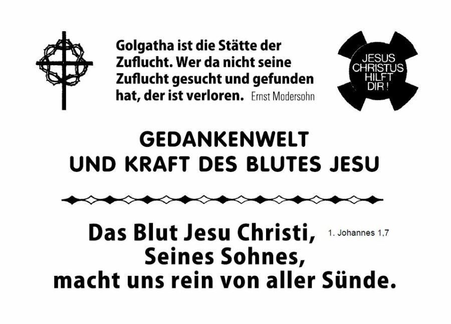 Gedankenwelt und Kraft des Blutes Jesu