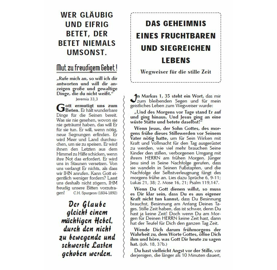 Das Geheimnis eines fruchtbaren und siegreichen Lebens